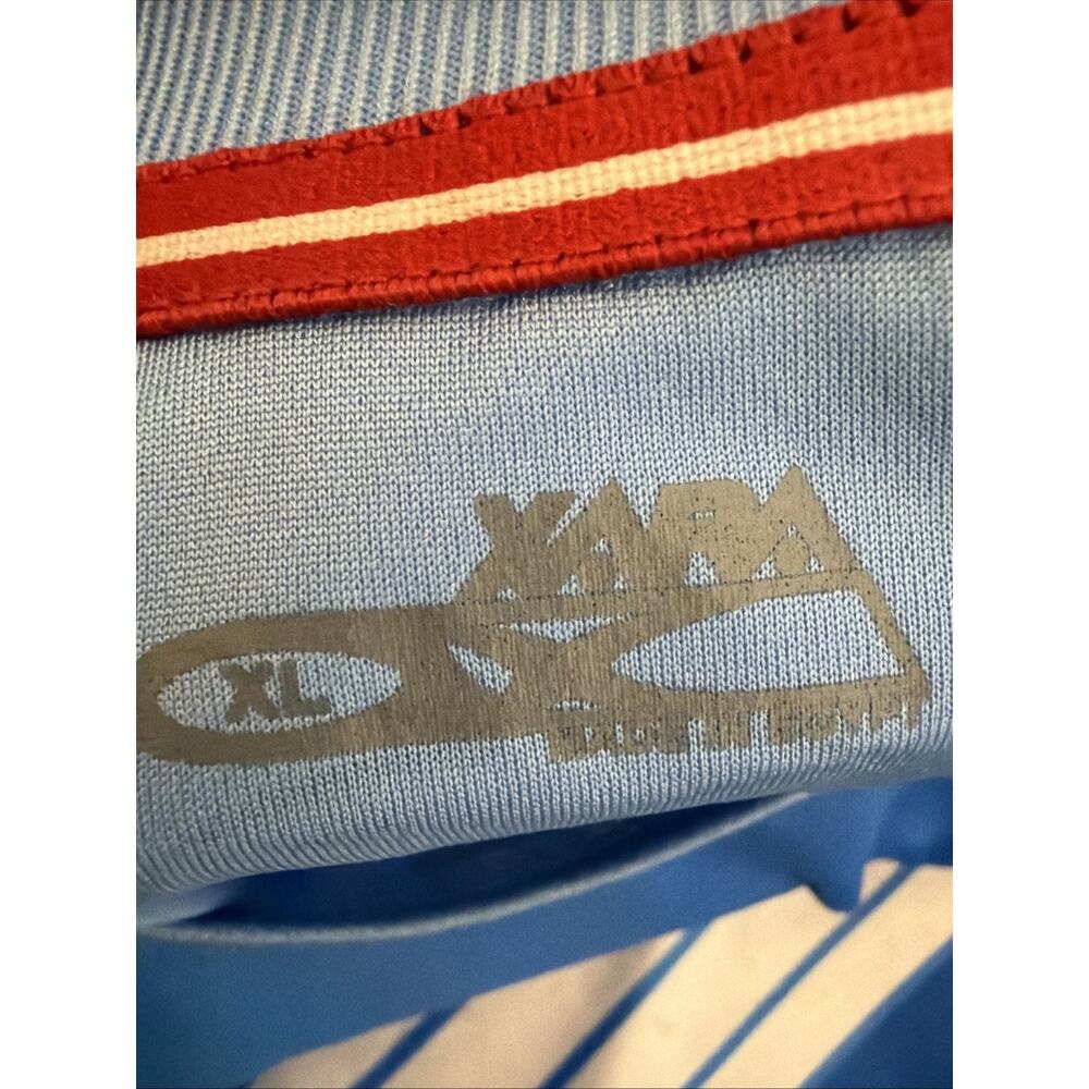 XARA Blue White Striped Athletic Shirt Men's XL Soccer Training Jersey Polyester - Picture 3 of 6